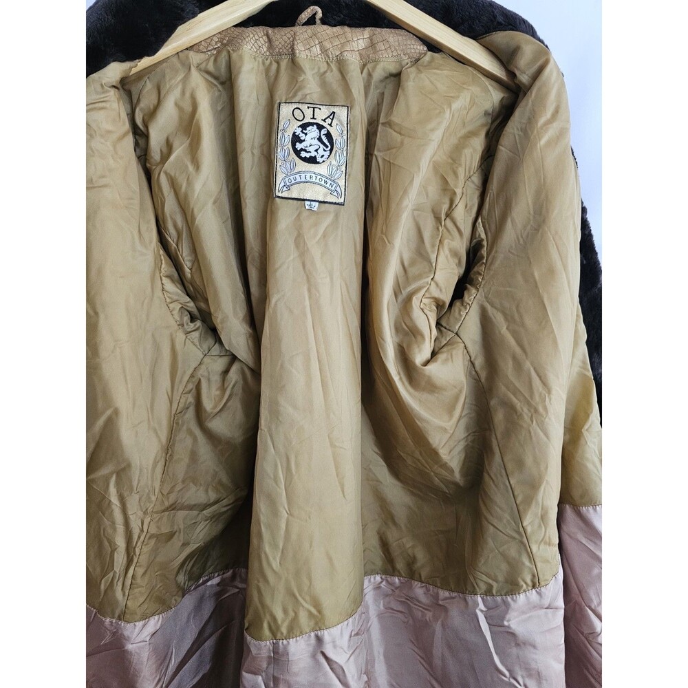 Vintage OTA Outertown Leather Penny Lane Coat Y2K 70s Style Retro Disco Mod Glam - Picture 4 of 4